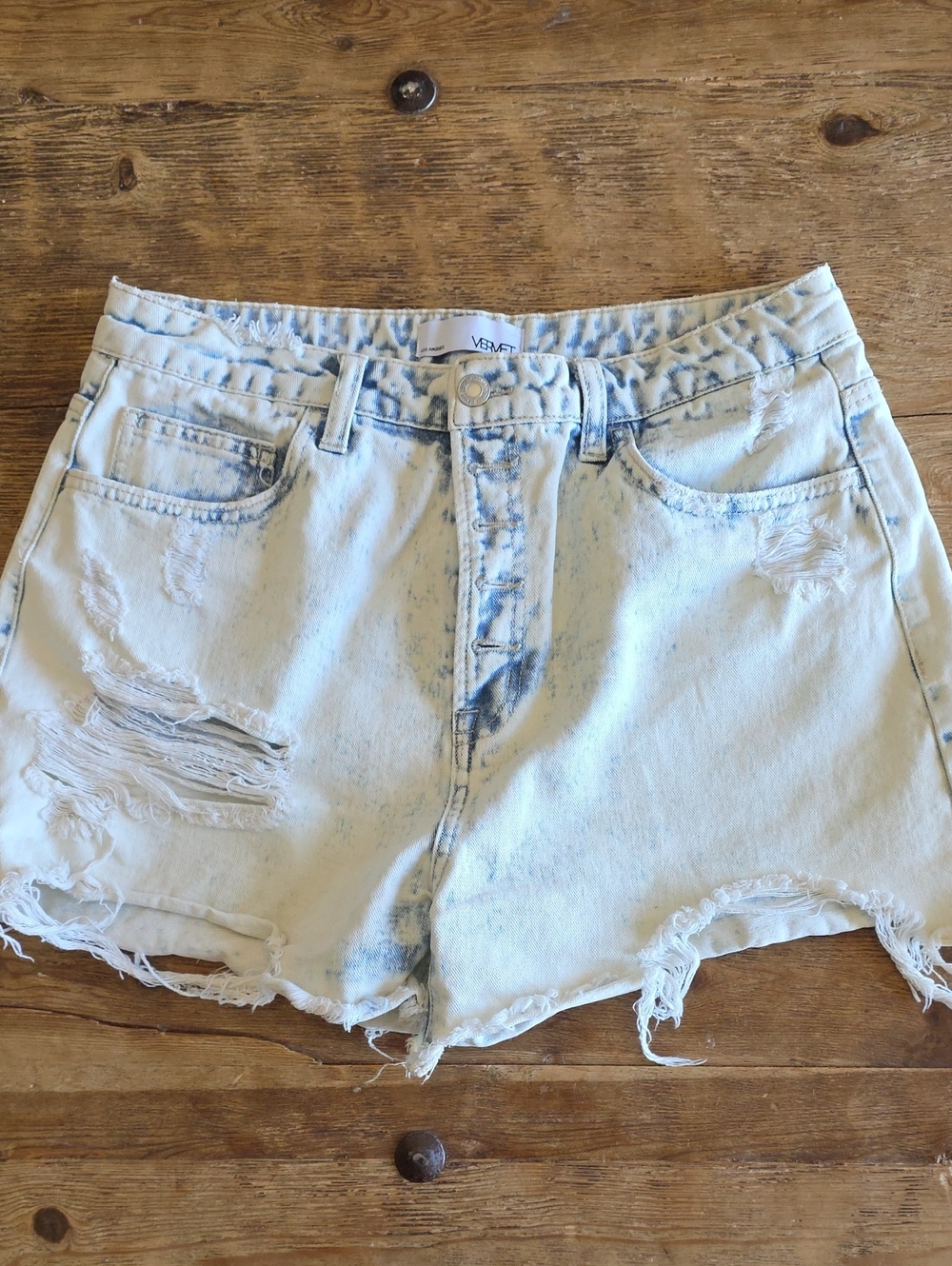 Vervet High waist distressed shorts